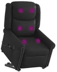 vidaXL Massagesessel Aufstehhilfe Elektrisch Gl&auml;nzend Schwarz