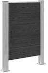vidaXL M&uuml;lltonnenzaun Grau 85 x 12 x 115 cm Aluminium und WPC
