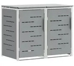 vidaXL Rollbeh&auml;lterlagerung Grau 138 x 77,5 x 112,5 cm Edelstahl