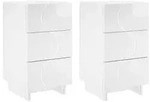 vidaXL Nachttisch 2 pcs Hochglanz Wei&szlig; 33,5 x 34,5 x 60 cm