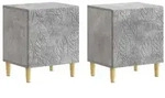 vidaXL Nachttisch 2 pcs Betongrau 43 x 34,5 x 50 cm Holzwerkstoff