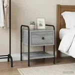 vidaXL Nachttisch Grau Sonoma 35 x 36,5 x 47 cm Holzwerkstoff