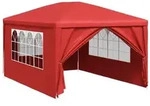 vidaXL Party-Zelt Rot 400 x 300 x 255 cm PE und Stahl
