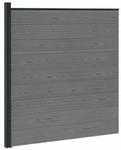 vidaXL Zaunelement WPC und Aluminium Grau