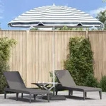 vidaXL Strandschirm mit Aluminiummast Blau & Wei&szlig; 300 cm