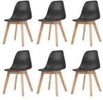vidaXL Esszimmerst&uuml;hle 6 Stk. Schwarz Kunststoff