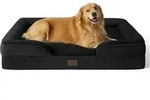 Hundebett orthop&auml;disches Kistenschaum L 122 x B 89 x H 20 cm Schwarz