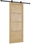 vidaXL Schiebet&uuml;r Nat&uuml;rlich und Schwarz 86 x 211 cm