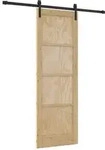 vidaXL Schiebet&uuml;r Nat&uuml;rlich und Schwarz 73,5 x 211 cm