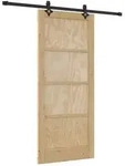 vidaXL Schiebet&uuml;r Nat&uuml;rlich und Schwarz 86 x 198,5 cm