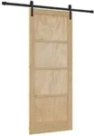 vidaXL Schiebet&uuml;r Nat&uuml;rlich und Schwarz 86 x 211 cm