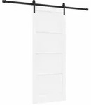 vidaXL Schiebet&uuml;r Wei&szlig; 83 x 202 cm Massives Kiefernholz