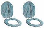 vidaXL Soft-Close Toilettensitz 2 pcs Blau 44 x 38 cm MDF-Platte