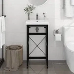 vidaXL Badezimmer Waschtischgestell Schwarz 40x38x83 cm Eisen