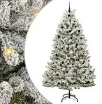 vidaXL K&uuml;nstlicher Weihnachtsbaum Gr&uuml;n und Wei&szlig; 240 cm PVC und Metall