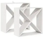 vidaXL Weinregal 2 pcs Wei&szlig; 62 x 25 x 62 cm Massives Kiefernholz