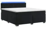 vidaXL Boxspringbett mit Matratze und LED Schwarz 160 x 200 cm Samt