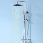 Duscharmatur Thermostat Verbr&uuml;hschutz Quadratisch-25*25cm Chrom