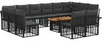 vidaXL Gartensofa-set 13 stk. Schwarz und Dunkelgrau Poly-Rattan