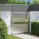 vidaXL Gartentor mit Schloss Silber 85 x 97 cm Edelstahl