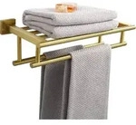 Handtuchhalter Wand Ablage Edelstahl Bohren Badezimmer Gold 40cm