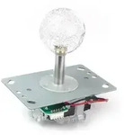 Arcade Joystick, 8-Wege, mit LED Beleuchtung, 74,3mm H&ouml;he, RGB Farbwechsel