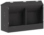 vidaXL Kaninchenf&uuml;tterer Schwarz 64,5 x 25,5 x 45,5 cm