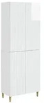 vidaXL Schrankset 2 pcs Hochglanz Wei&szlig; 66 x 34,5 x 90 cm Holzwerkstoff