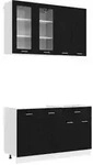 vidaXL K&uuml;cheneinheit LYON 4 pcs Schwarze Eiche Holzwerkstoff