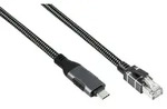 Ethernet-Kabel USB-CTM Stecker an RJ45 Stecker, Textilmantel, anthrazit, 0,5m, Good