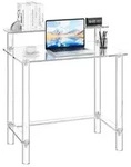 VEVOR Acryltisch Computertisch 2-stufiger B&uuml;rotisch mit Monitorst&auml;nder,...