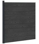 vidaXL Zaunelement WPC und Aluminium Schwarz