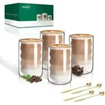 Latte Macchiato Gl&auml;ser Doppelwandig 400ml 4er Pack + L&ouml;ffel