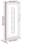 vidaXL Vordert&uuml;r Wei&szlig; 98 x 208 cm PVC