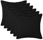 vidaXL Kissenbezug 6 pcs HOUTEN Schwarz 55 x 55 cm Boucl&eacute;