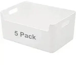 Aufbewahrungsbox Kunststoff Organizer Bad K&uuml;che 5 St&uuml;ck wei&szlig; 25 cm
