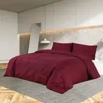 vidaXL Bettw&auml;sche-Set Bordeauxrot 240x220 cm Leichte Mikrofaser