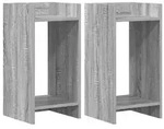 vidaXL Pflanzenst&auml;nder mit Regal 2 pcs Graues Sonoma 30 x 30 x 60 cm