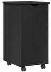 vidaXL Rollschrank Mit Rad Schwarz 34 x 39 x 65,5 cm Massivholz Kiefer
