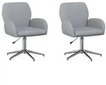 vidaXL Drehst&uuml;hle 2 Stk. 54 x 58 x 90 cm Hellgrau Stoff