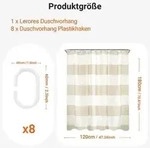 Duschvorhang 120x180cm Beige Streifen wasserabweisend & antibakteriell