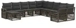 vidaXL Gartensofa-set 11 pcs Grau Poly-Rattan