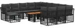 vidaXL Gartensofa-set 13 stk. Schwarz und Dunkelgrau Poly-Rattan