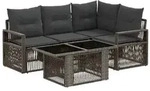 vidaXL Gartensofa-set 5 stk. Grau und Dunkelgrau Poly-Rattan