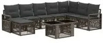 vidaXL Gartensofa-set 9 stk. Grau und Dunkelgrau Poly-Rattan