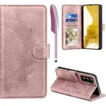 Handyh&uuml;lle S22 Klapph&uuml;lle Leder Wallet Samsung Galaxy S22 Rosa