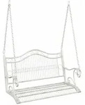 vidaXL Schaukelbank Stahl 115 x 61 x 63 cm Antik Wei&szlig;