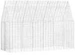 vidaXL Hasenk&auml;fig Silber 300 x 100 x 210 cm Verzinkter Stahl