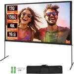 VEVOR Projektion Beamer Leinwand mit St&auml;nder 304,8 cm HD 4K Outdoor Indoor...