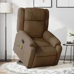 vidaXL Massagesessel mit Aufstehhilfe Braun Stoff